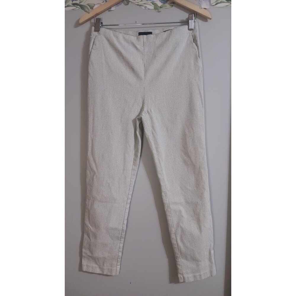 Massimo Fabbro Italy 8 Pullon Beige Check Work Preppy Wedding Date Event Pants